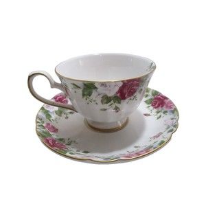 HanKook Korea Super Bone China Cup & Saucer Roses England Rose Pattern